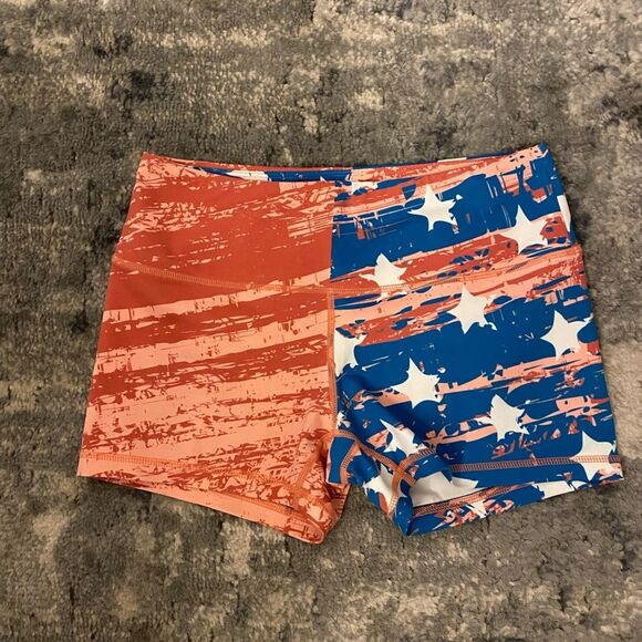 Feed Me Fight Me FMFM American Flag CrossFit Shorts, SZ XS
